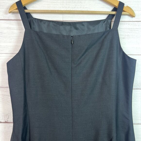 Vintage Emanuel Ungaro Black Sheath Square Neck Bead Black Dress Size 6 - Picture 7 of 11